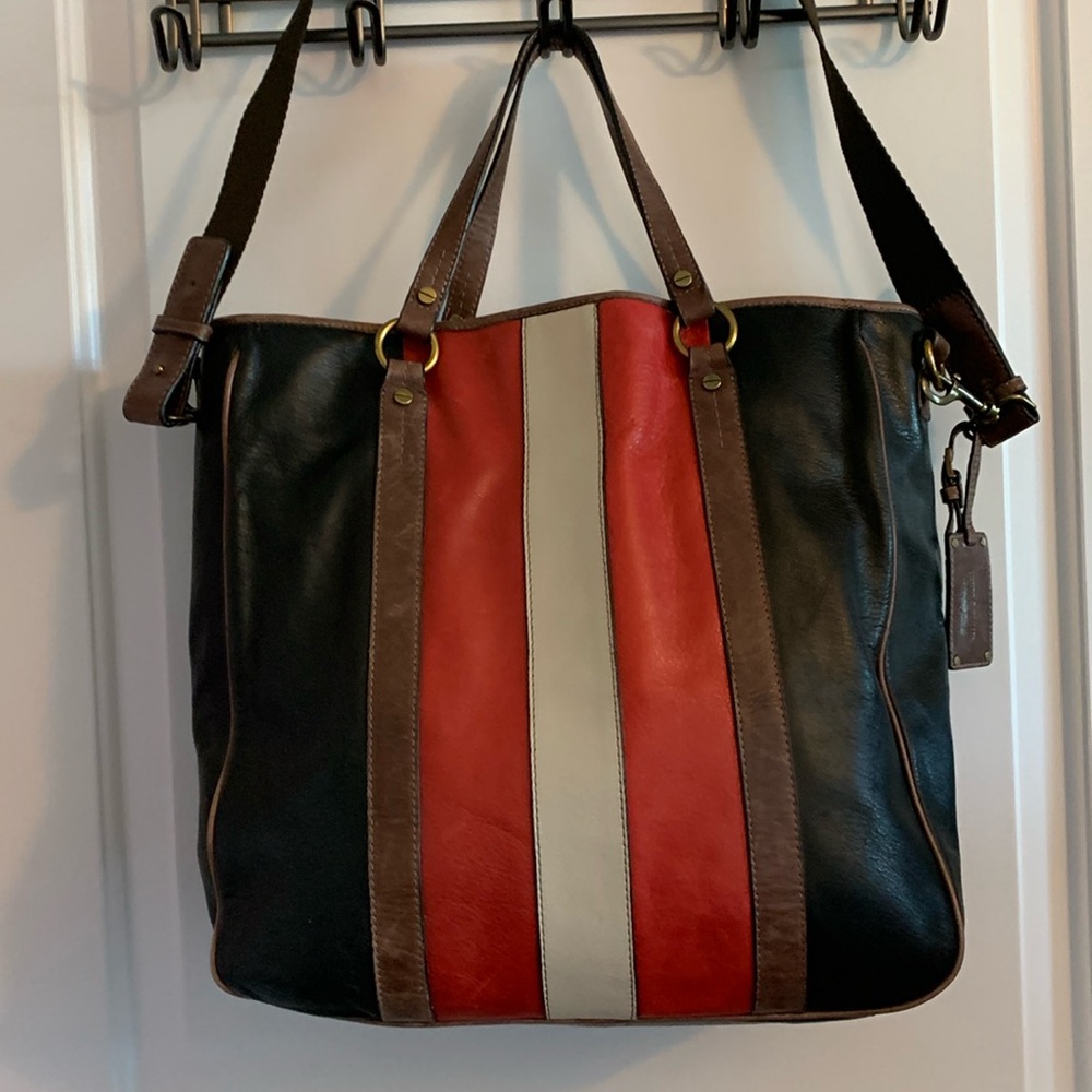 “VINTAGE”  LEATHER TOMMY HILFIGER LARGE TOTE